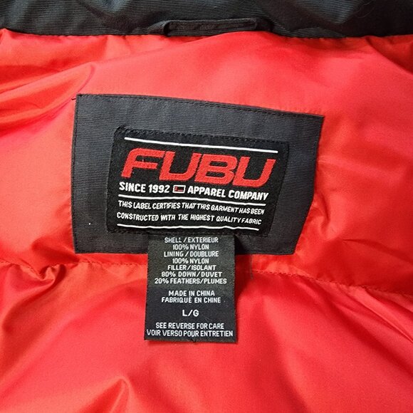 Vintage Y2K FUBU Down Feather Puffer Jacket Coat (L) - Picture 3 of 10